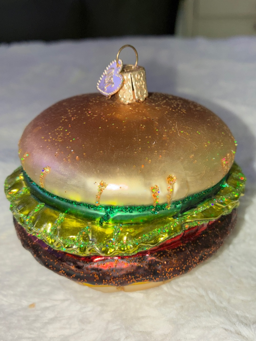 Hand Blown Glass Burger Ornament -Old World Christmas